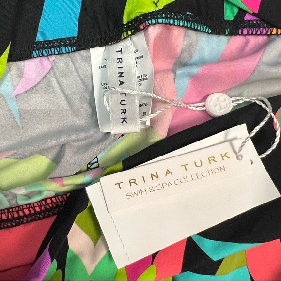 Trina Turk Birds Women’s Of Paradise Printed Split Hem Coverup Pants Size M - Picture 4 of 8